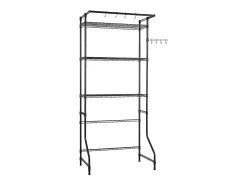 Prateleira para Máquina de Lavar Roupa SucceBuy Suporte para Máquina de Lavar e Secar Roupa com 1 Prateleira, 3 Prateleiras, Preto