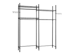 Prateleira para Máquina de Lavar Roupa SucceBuy Suporte para Máquina de Lavar e Secar Roupa com 4 Prateleiras, Preto