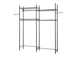 Prateleira para Máquina de Lavar Roupa SucceBuy Suporte para Máquina de Lavar e Secar Roupa com 4 Prateleiras, Preto