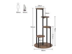 Prateleira para plantas, 5 níveis de suporte para plantas, suporte para plantas internas de 103 cm, suporte decorativo para vasos de jardinagem