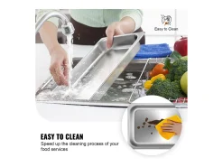 Prato Plano SucceBuy Lote de 6 Panelas de Vapor Profundas SucceBuy de 6.5CM, Tamanho Padrão, 8.5 L, em Aço Inoxidável, Anti-Obstrução