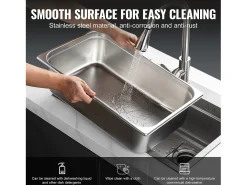 Prato Plano SucceBuy Lote de 6 Panos de Vapor de Tamanho Padrão, em Aço Inoxidável, de 15.2 CM de Profundidade