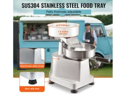 Prensa de Hambúrguer SucceBuy Máquina de Hambúrguer de 15 cm Prensa Comercial Modeladora de Carne Cozinha 110 V Aço Inoxidável/Prata