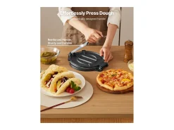 Prensa de Tortilhas de Ferro Fundido Reforçada SucceBuy, Máquina de Chapati de 25 cm, com Pega e 100 Papéis-Manta para Tortilhas