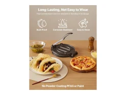 Prensa de Tortilhas em Ferro Fundido Reforçada SucceBuy, Máquina de Chapati de 20 cm, com Pega e 100 Papéis-Manta para Tortilhas