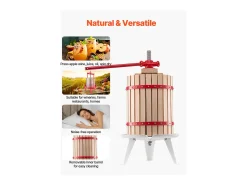 Prensa Manual de Frutas e Vinho SucceBuy, com Cesto de Madeira 18L, para Fabricação de Suco