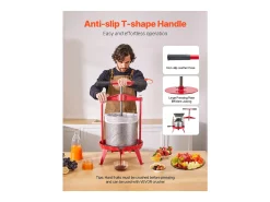 Prensa Manual de Frutas e Vinho SucceBuy, Aço Inoxidável de 14L, para a Fabricação em Casa
