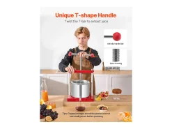 Prensa Manual para Frutas SucceBuy, 6 L em Aço Inoxidável para Cozinha, para Produção de Vinho