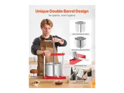 Prensa Manual para Frutas SucceBuy, 6 L em Aço Inoxidável para Cozinha, para Produção de Vinho