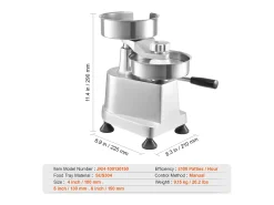 Prensa para Hambúrguer SucceBuy, Máquina para Galetes de Hambúrguer Comercial, com 3 Moldes Intercambiáveis (10/13/15 cm)