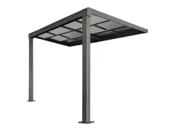 Pérgola adossada com teto de correr 9 m² antracite IZEDA