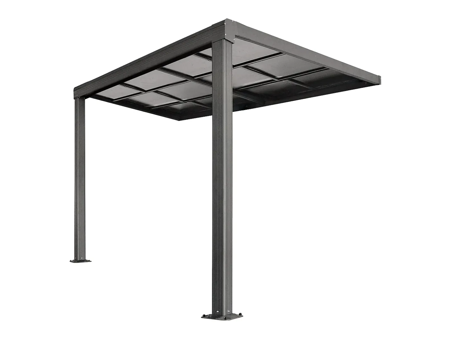 Pérgola adossada com teto de correr 9 m² antracite IZEDA