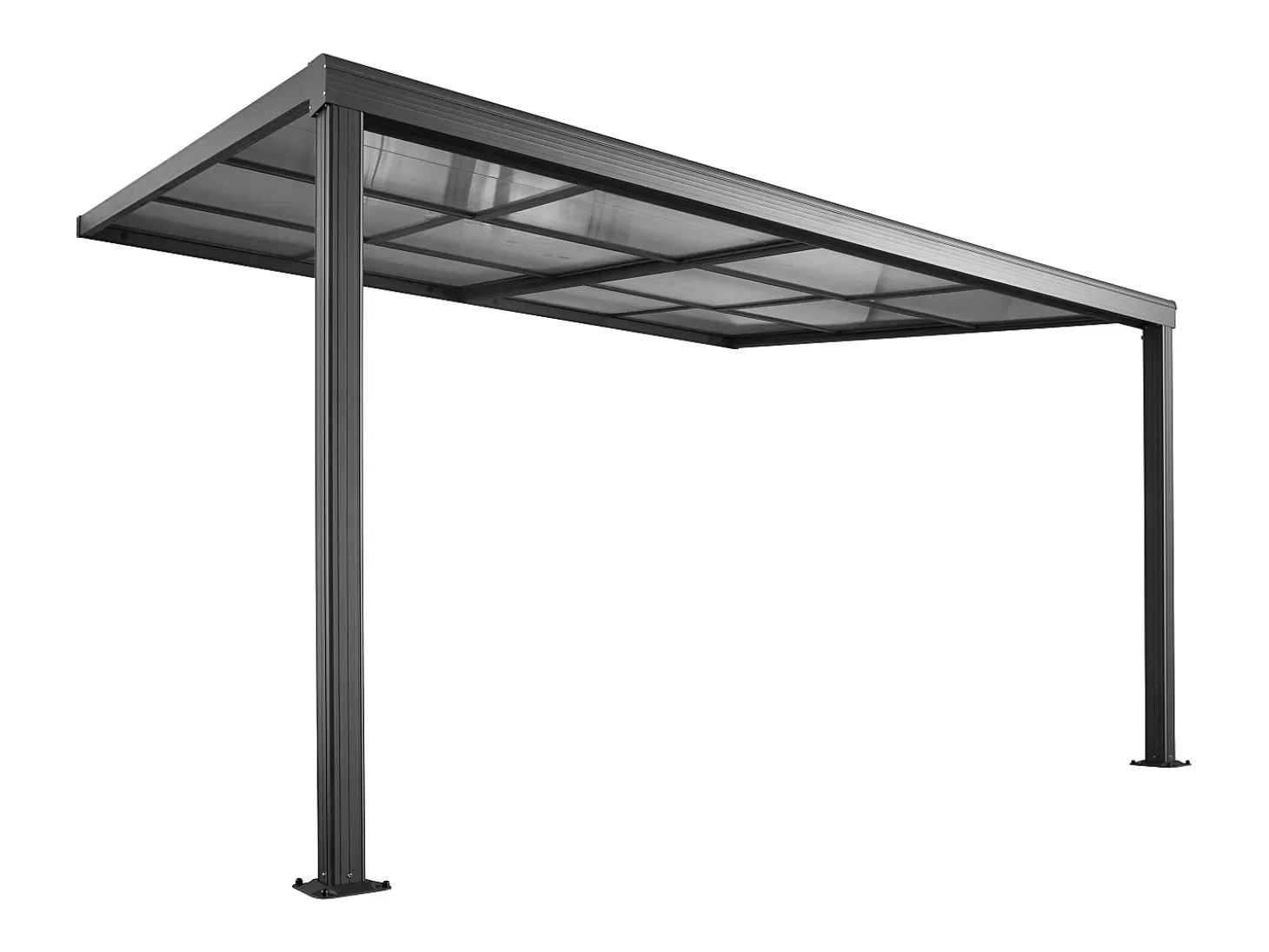 Pérgola adossada com teto de abrir, 12 m², antracite IZEDA