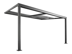 Pérgola adossada com teto de abrir, 12 m², antracite IZEDA