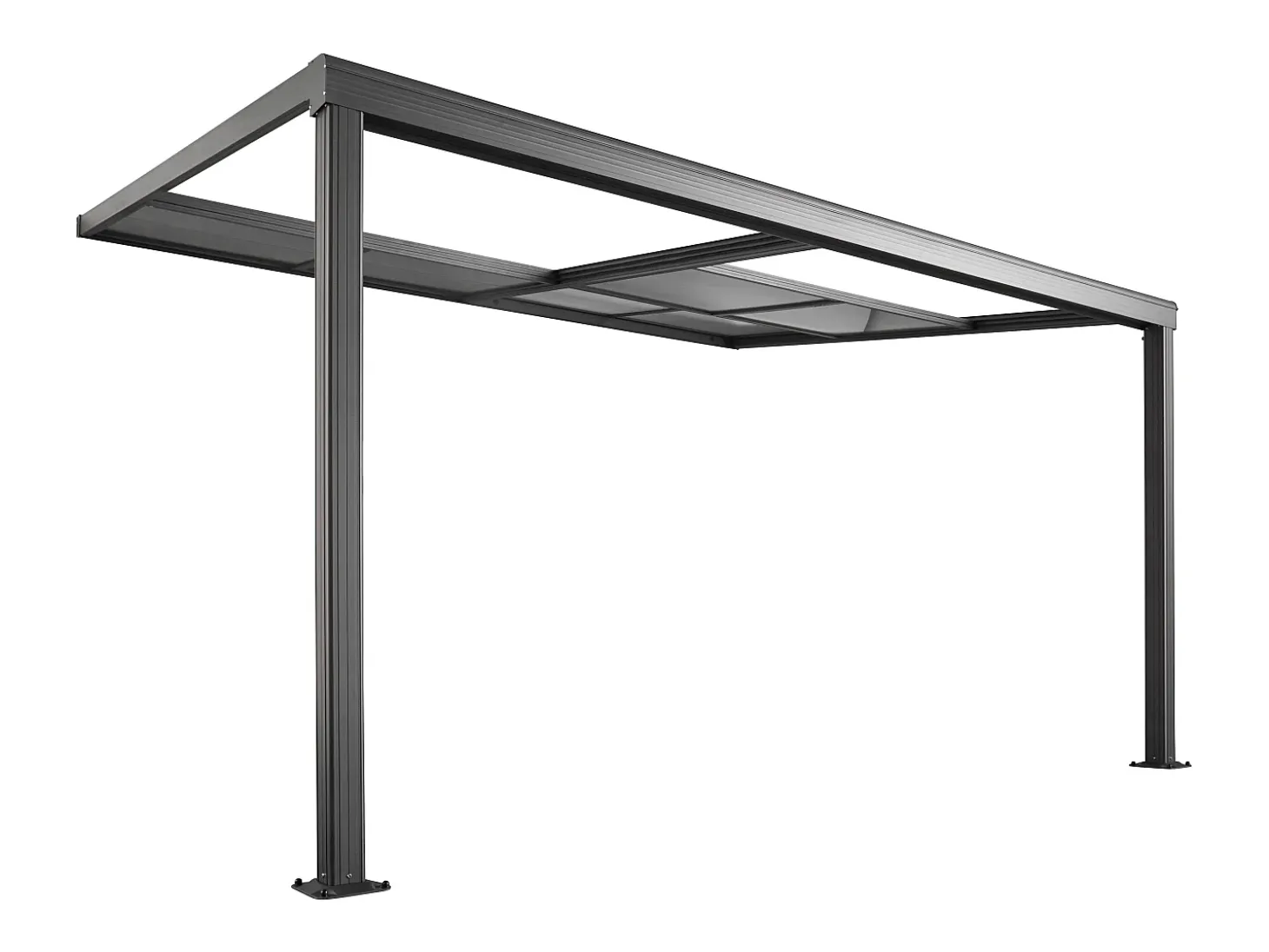 Pérgola adossada com teto de abrir, 12 m², antracite IZEDA
