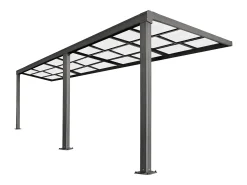 Pérgola adossada com teto de correr 18 m² antracite - IZEDA