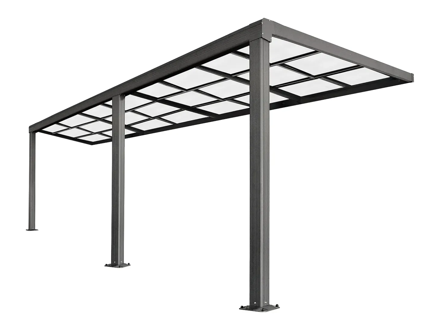 Pérgola adossada com teto de correr 18 m² antracite - IZEDA
