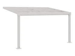 Pérgola adossada em alumínio com teto deslizante - 12m² - branca - IZEDA