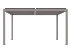 Pérgola autoportante elétrica alumínio lâminas orientáveis 12 m² taupe AMADORA