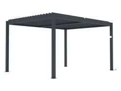 Pérgola autoportante elétrica alumínio lâminas orientáveis 12 m² antracite AMADORA