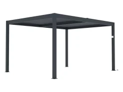 Pérgola autoportante elétrica alumínio lâminas orientáveis 12 m² antracite AMADORA
