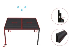 Pérgola autoportante elétrica alumínio lâminas orientáveis 12 m² antracite AMADORA