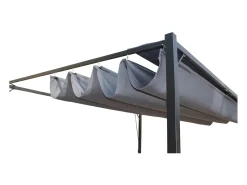 Pérgola Autoportante 3x4m Cinza TUSA em Poliéster - Conforto Ótimo para Jardim e Refeições em Família