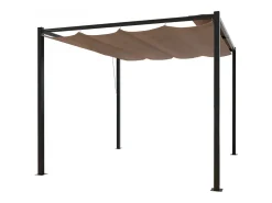 Pérgola Autoportante 3x3m Tecido de Poliéster Taupe - Conforto Ótimo para Jardim e Terraço