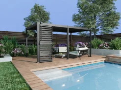 Pérgola bioclimática alumínio 15m² treliça quebra-sol L100 cm - Antracite - ALMAFI