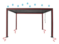 Pérgola bioclimática alumínio 15m² treliça quebra-sol L100 cm - Antracite - ALMAFI