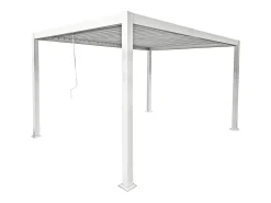 Pérgola bioclimática autoportante com lâminas orientáveis 12 m² branco - AMALFI