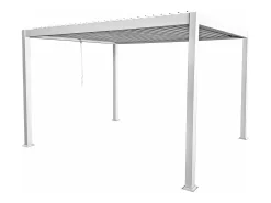Pérgola bioclimática autoportante com lâminas orientáveis 12 m² branco - AMALFI