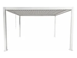 Pérgola bioclimática autoportante com lâminas orientáveis 12 m² branco - AMALFI