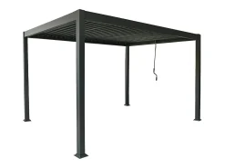 Pérgola bioclimática autoportante com lâminas orientáveis 12 m² antracite - AMALFI