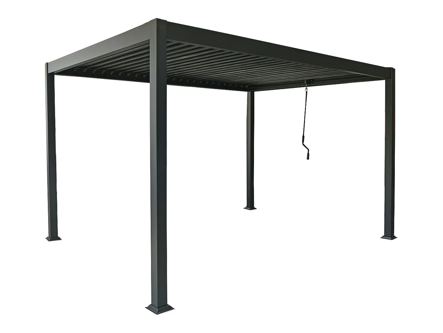 Pérgola bioclimática autoportante com lâminas orientáveis 12 m² antracite - AMALFI