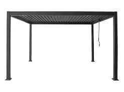 Pérgola bioclimática autoportante com lâminas orientáveis 12 m² antracite - AMALFI