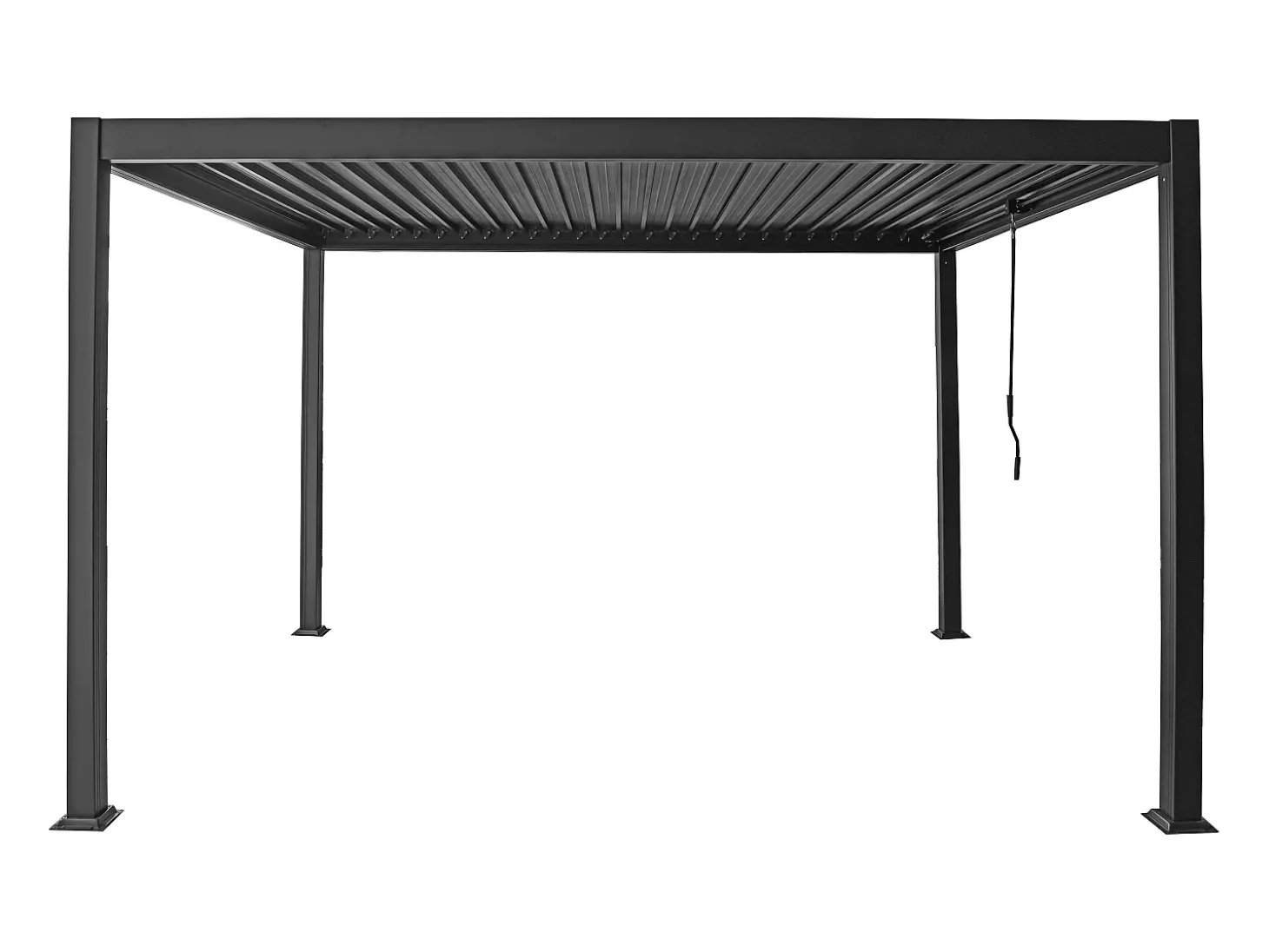 Pérgola bioclimática autoportante com lâminas orientáveis 12 m² antracite - AMALFI