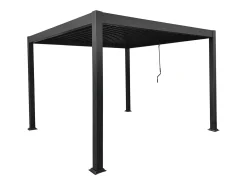 Pérgola bioclimática autoportante com lâminas orientáveis 9 m² antracite - AMALFI