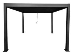 Pérgola bioclimática autoportante com lâminas orientáveis 9 m² antracite - AMALFI