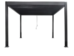 Pérgola bioclimática autoportante com lâminas orientáveis 9 m² antracite - AMALFI