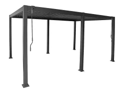 Pérgola bioclimática autoportante com lâminas orientáveis 15 m² antracite - AMALFI