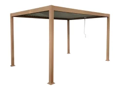 Pérgola bioclimática autoportante, lâminas orientáveis 12 m² cor natural - AMALFI