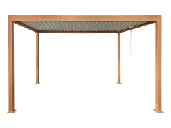 Pérgola bioclimática autoportante, lâminas orientáveis 12 m² cor natural - AMALFI