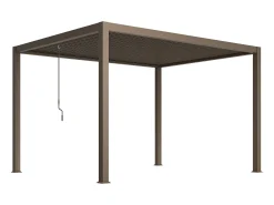 Pérgola bioclimática autoportante com lâminas orientáveis - 12 m² - taupe - AMALFI