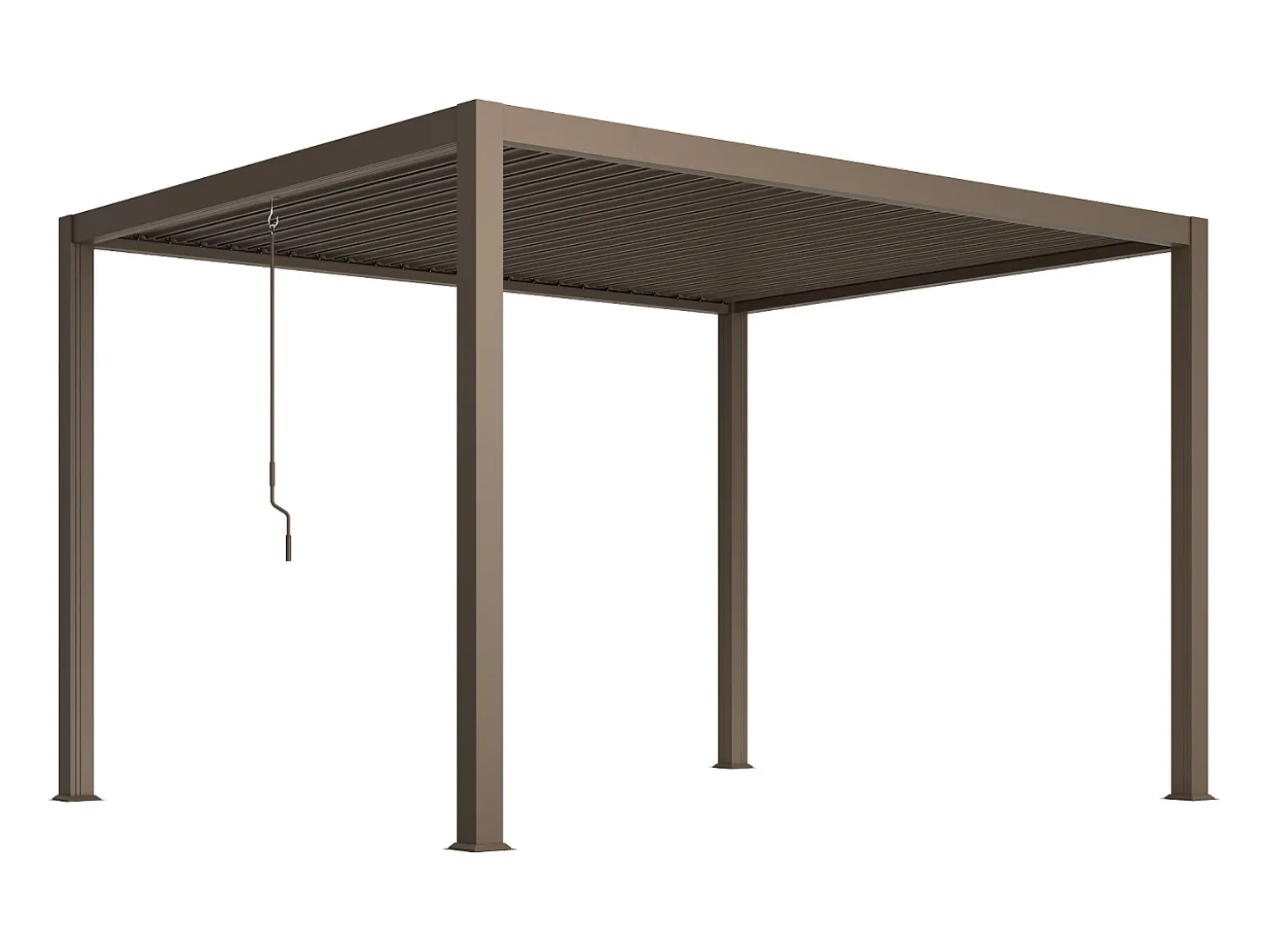 Pérgola bioclimática autoportante com lâminas orientáveis - 12 m² - taupe - AMALFI
