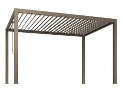 Pérgola bioclimática autoportante com lâminas orientáveis - 12 m² - taupe - AMALFI