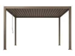 Pérgola bioclimática autoportante com lâminas orientáveis - 12 m² - taupe - AMALFI