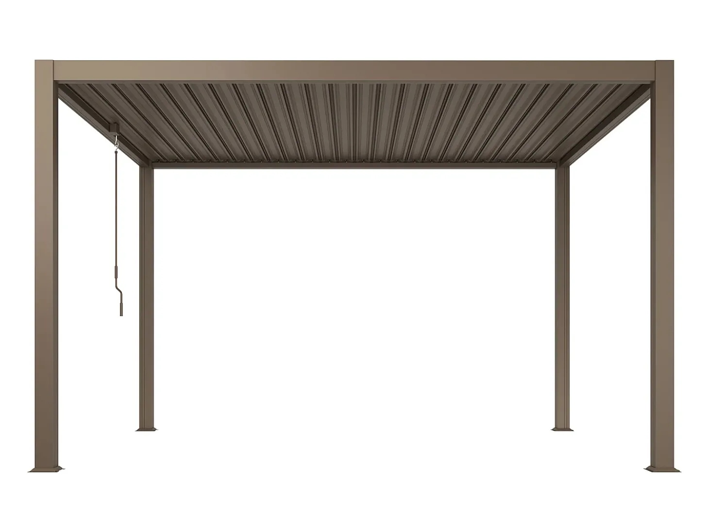 Pérgola bioclimática autoportante com lâminas orientáveis - 12 m² - taupe - AMALFI