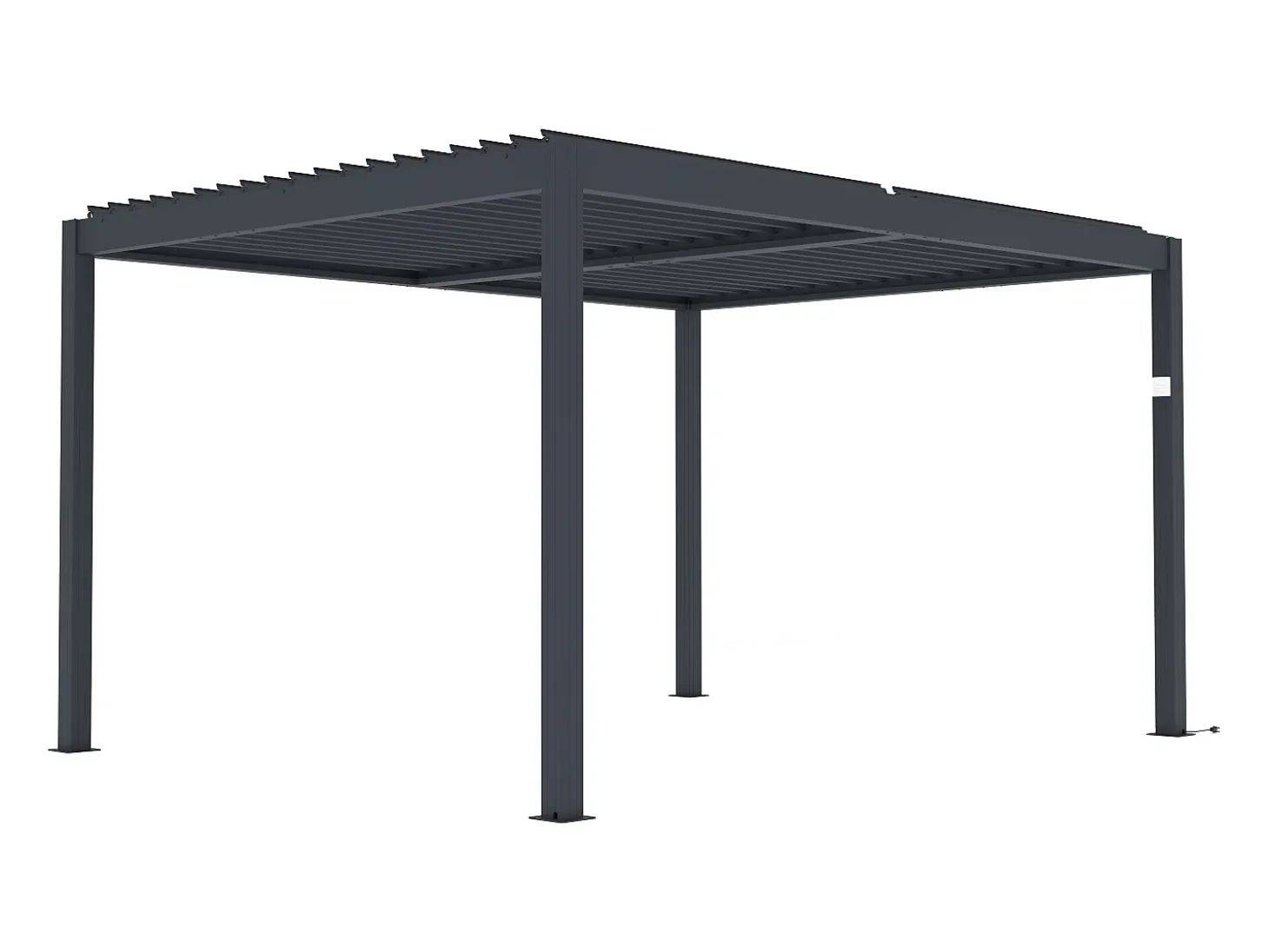 Pérgola bioclimática autoportante em alumínio 12 m² antracite com cortina AMADORA