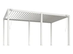 Pérgola bioclimática autoportante com lâminas orientáveis - 15 m² - branco - AMALFI